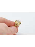 Oro amarillo de 14 quilates Peridoto amarillo Anillo Estilo vintage vrc073y